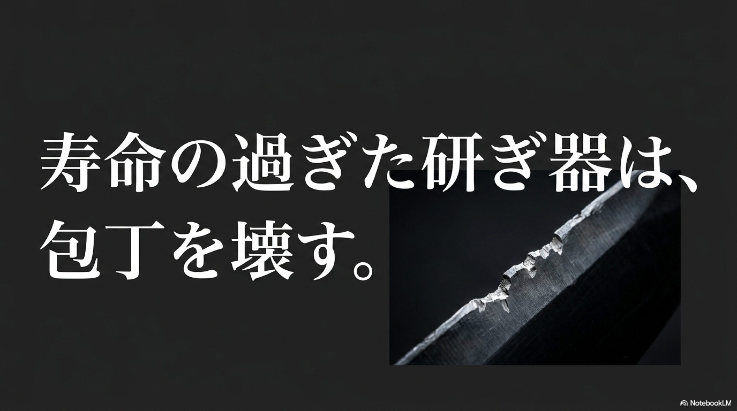 寿命の過ぎた研ぎ器で刃こぼれした包丁