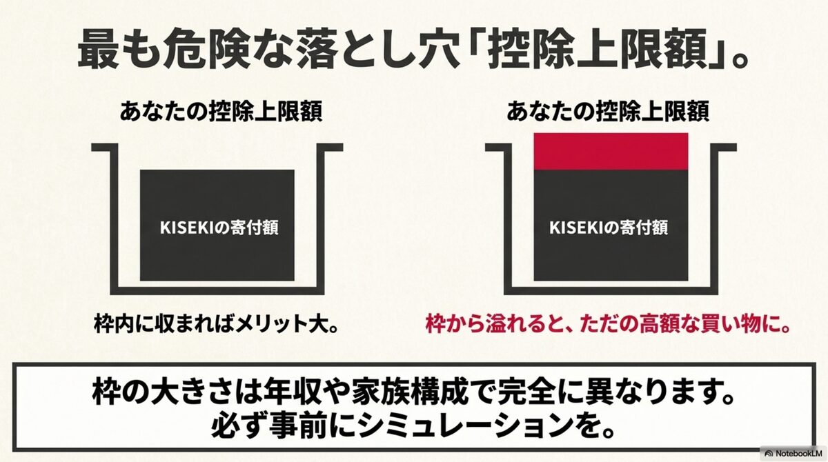 KISEKI包丁をふるさと納税で選ぶ前に控除上限額を確認する図解
