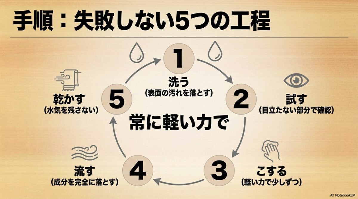 包丁のサビ取りで失敗しにくい5つの工程