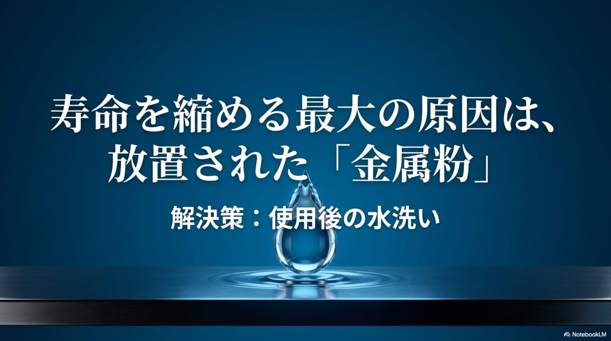 研ぎ器の寿命を縮める原因の金属粉と水洗い対策