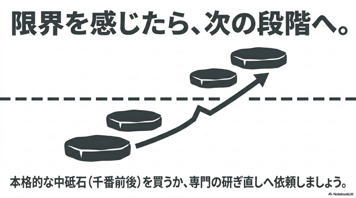 100均砥石で限界を感じたら本格砥石や研ぎ直しを検討する