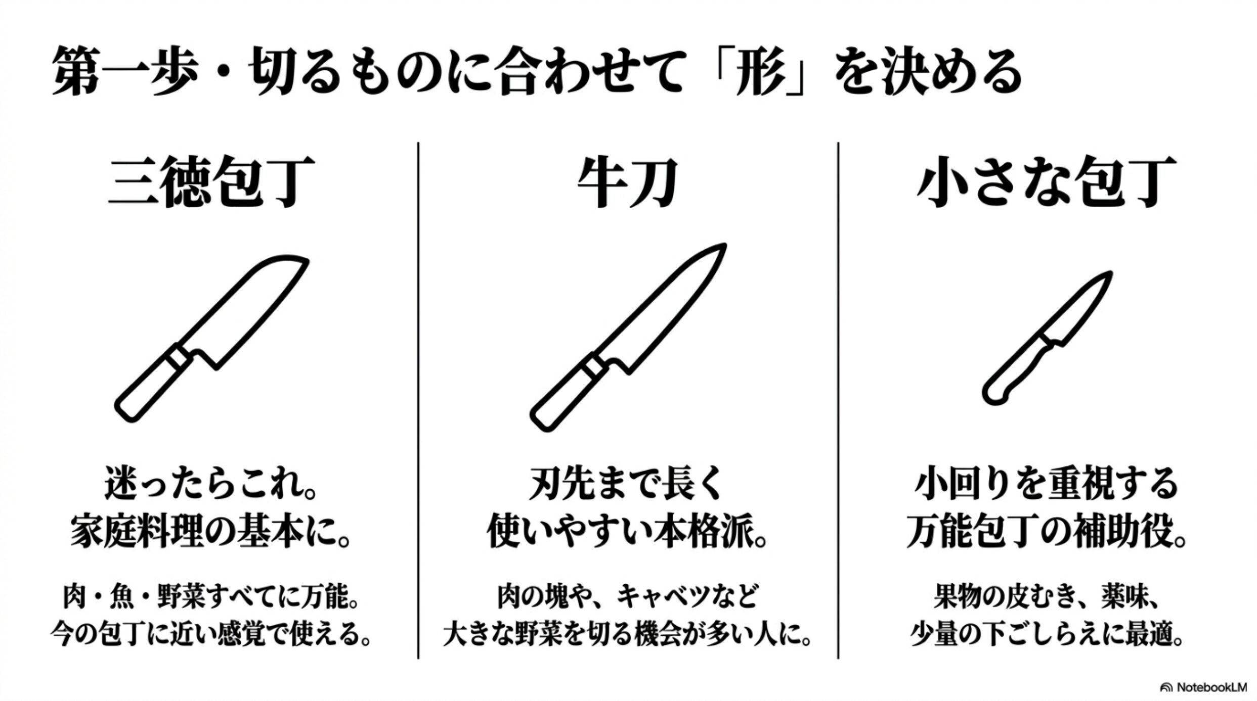 ツヴィリング包丁の種類と使い分け 三徳包丁、牛刀、小さな包丁の用途と選び方